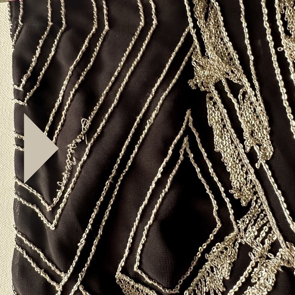 Y2k PARKER Womens Top Size Medium Chain Mail Flapper Gatsby - Picture 8 of 14